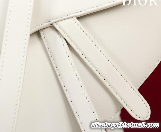 Top Quality Dior Mini/Medium Saddle Bag with Strap in Grained Calfskin CD1117 All White 2023