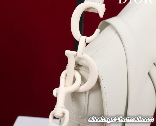 Top Quality Dior Mini/Medium Saddle Bag with Strap in Grained Calfskin CD1117 All White 2023