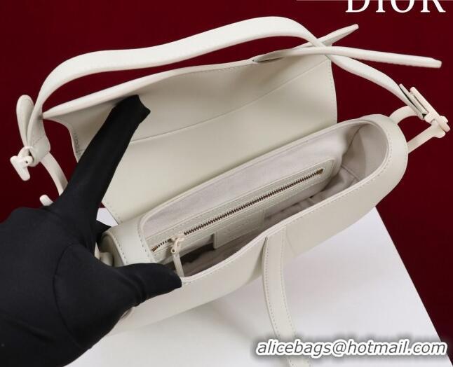 Top Quality Dior Mini/Medium Saddle Bag with Strap in Grained Calfskin CD1117 All White 2023