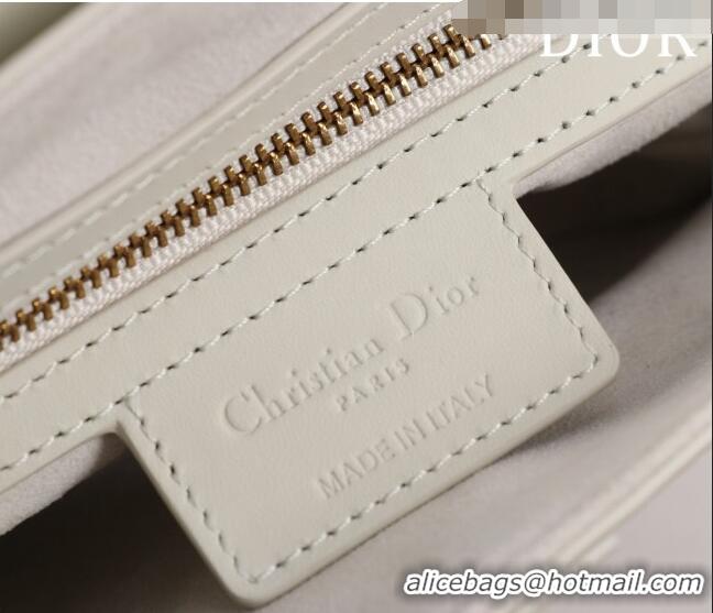 Top Quality Dior Mini/Medium Saddle Bag with Strap in Grained Calfskin CD1117 All White 2023