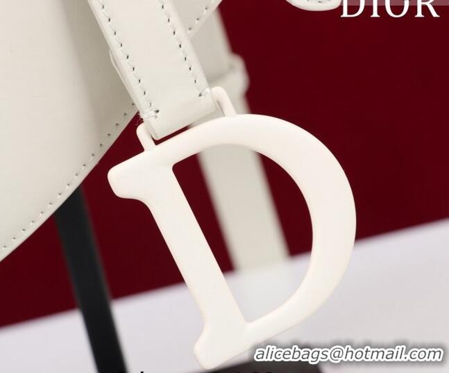 Top Quality Dior Mini/Medium Saddle Bag with Strap in Grained Calfskin CD1117 All White 2023