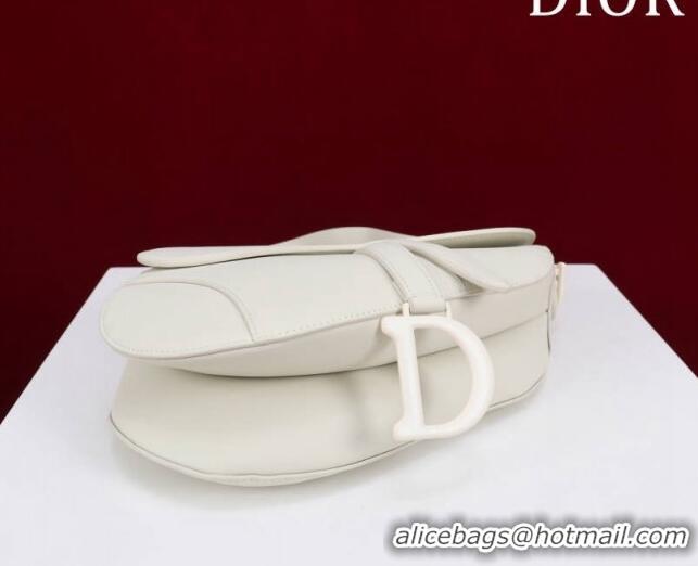 Top Quality Dior Mini/Medium Saddle Bag with Strap in Grained Calfskin CD1117 All White 2023