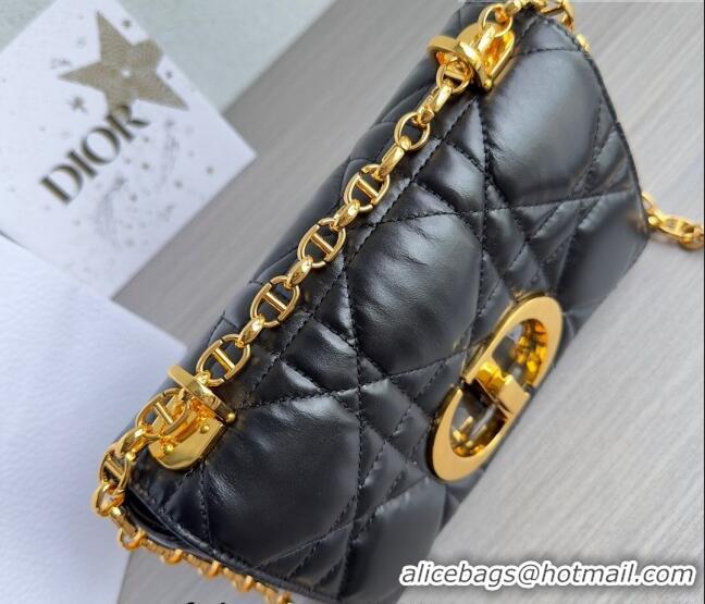 Shop Discount Dior Small Caro Chain Bag in Quilted Macrocannage Calfskin M9241 Black/Gold 2023