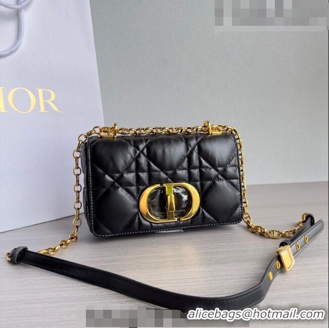 Shop Discount Dior Small Caro Chain Bag in Quilted Macrocannage Calfskin M9241 Black/Gold 2023