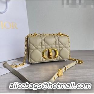 Top Quality Dior Small Caro Chain Bag in Quilted Macrocannage Calfskin M9241 Light Beige 2023