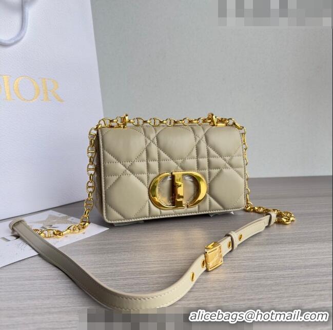 Top Quality Dior Small Caro Chain Bag in Quilted Macrocannage Calfskin M9241 Light Beige 2023