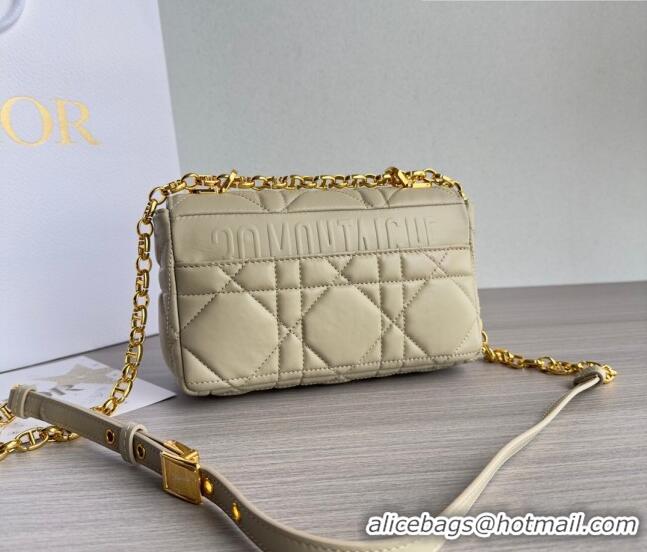 Top Quality Dior Small Caro Chain Bag in Quilted Macrocannage Calfskin M9241 Light Beige 2023