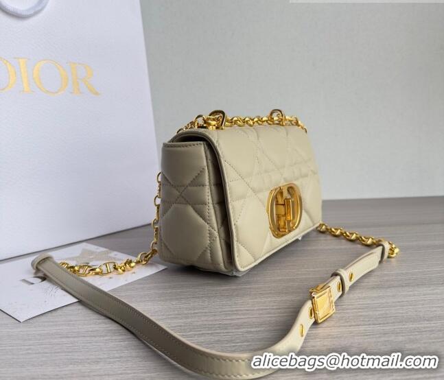 Top Quality Dior Small Caro Chain Bag in Quilted Macrocannage Calfskin M9241 Light Beige 2023