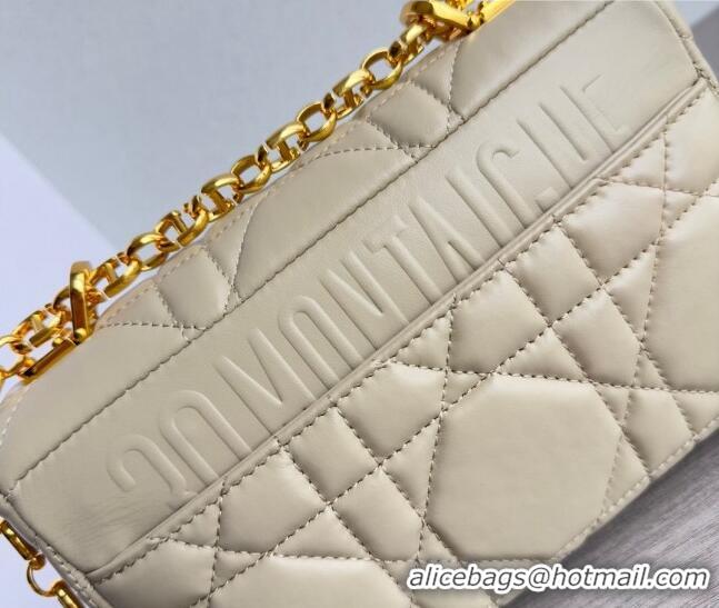 Top Quality Dior Small Caro Chain Bag in Quilted Macrocannage Calfskin M9241 Light Beige 2023