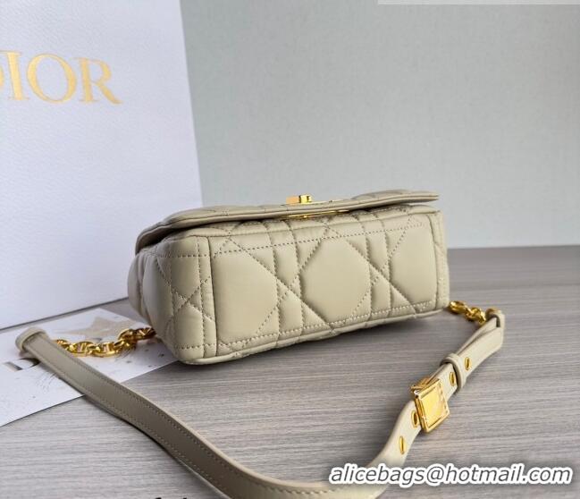 Top Quality Dior Small Caro Chain Bag in Quilted Macrocannage Calfskin M9241 Light Beige 2023