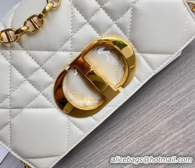 Big Discount Dior Small Caro Chain Bag in Quilted Macrocannage Calfskin M9241 White/Gold 2023