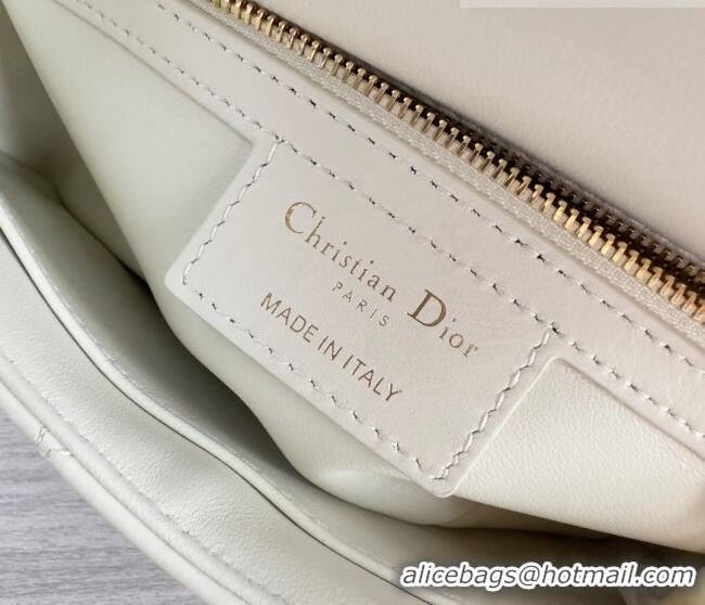 Big Discount Dior Small Caro Chain Bag in Quilted Macrocannage Calfskin M9241 White/Gold 2023