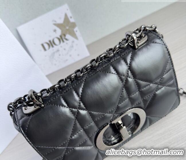 Top Quality Dior Small Caro Chain Bag in Quilted Macrocannage Calfskin M9241 Black/Gunmetal 2023