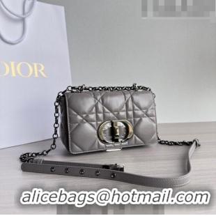 Super Quality Dior Small Caro Chain Bag in Quilted Macrocannage Calfskin M9241 Grey 2023