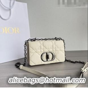 Grade Design Dior Small Caro Chain Bag in Quilted Macrocannage Calfskin M9241 White/Gunmetal 2023