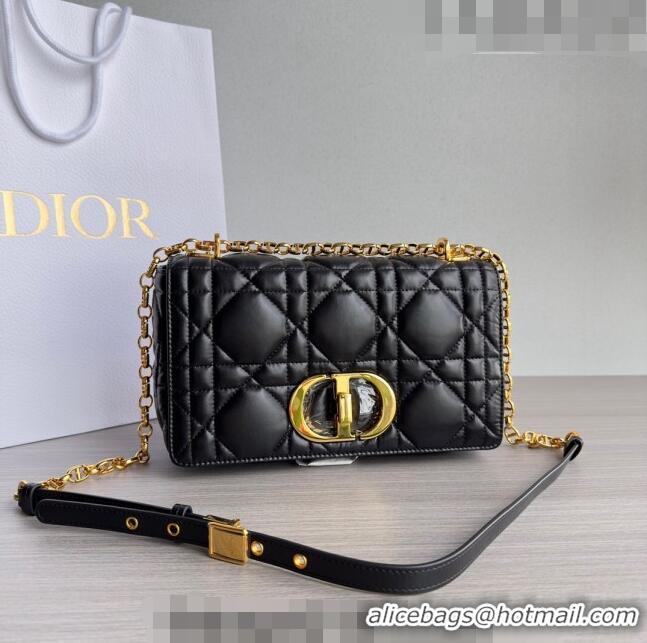 Low Price Dior Medium Caro Chain Bag in Quilted Macrocannage Calfskin M9242 Black/Gold 2023