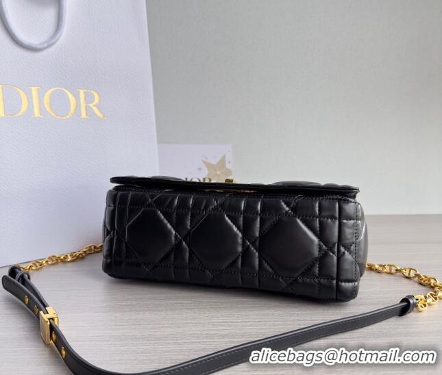 Low Price Dior Medium Caro Chain Bag in Quilted Macrocannage Calfskin M9242 Black/Gold 2023