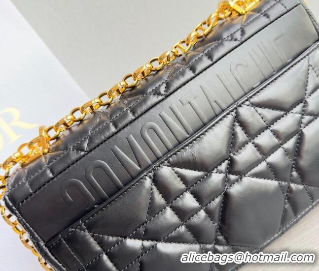 Low Price Dior Medium Caro Chain Bag in Quilted Macrocannage Calfskin M9242 Black/Gold 2023