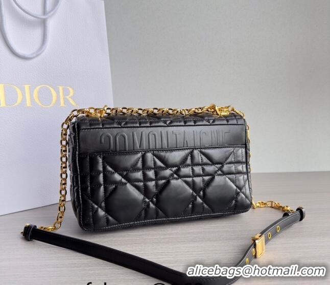 Low Price Dior Medium Caro Chain Bag in Quilted Macrocannage Calfskin M9242 Black/Gold 2023