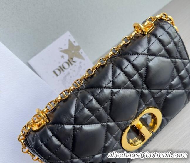 Low Price Dior Medium Caro Chain Bag in Quilted Macrocannage Calfskin M9242 Black/Gold 2023