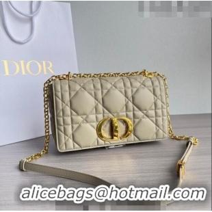 Super Quality Dior Medium Caro Chain Bag in Quilted Macrocannage Calfskin M9242 Light Beige 2023