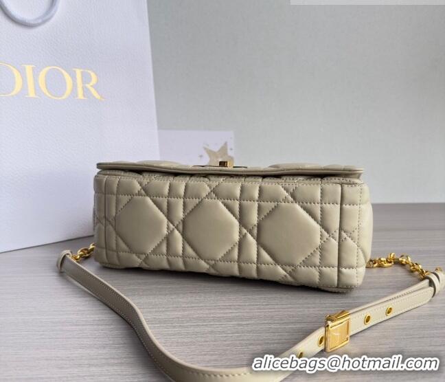 Super Quality Dior Medium Caro Chain Bag in Quilted Macrocannage Calfskin M9242 Light Beige 2023