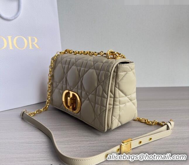 Super Quality Dior Medium Caro Chain Bag in Quilted Macrocannage Calfskin M9242 Light Beige 2023