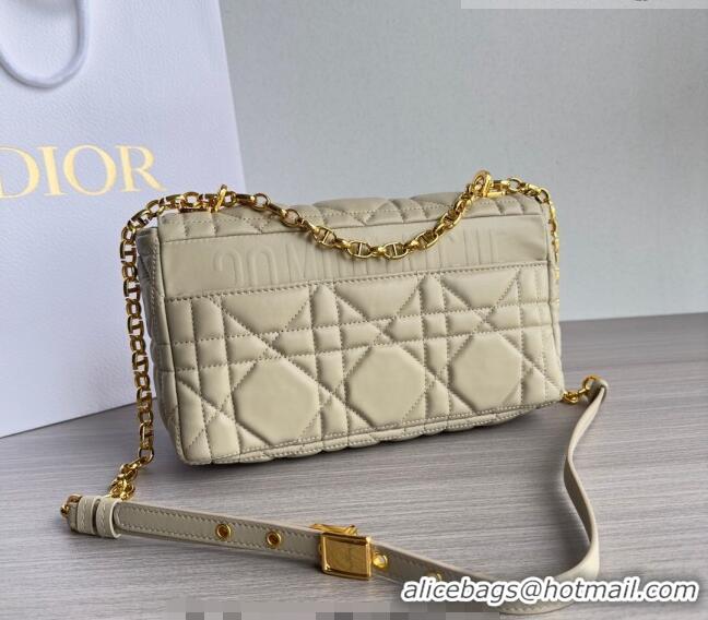 Super Quality Dior Medium Caro Chain Bag in Quilted Macrocannage Calfskin M9242 Light Beige 2023