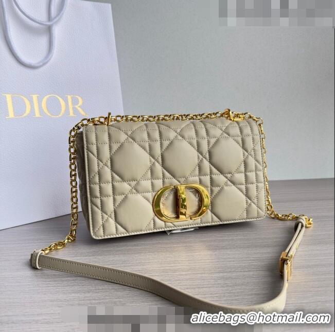 Super Quality Dior Medium Caro Chain Bag in Quilted Macrocannage Calfskin M9242 Light Beige 2023