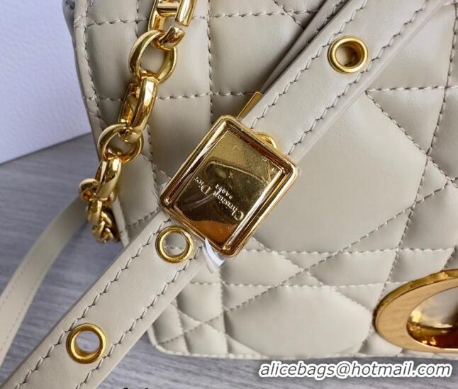 Super Quality Dior Medium Caro Chain Bag in Quilted Macrocannage Calfskin M9242 Light Beige 2023