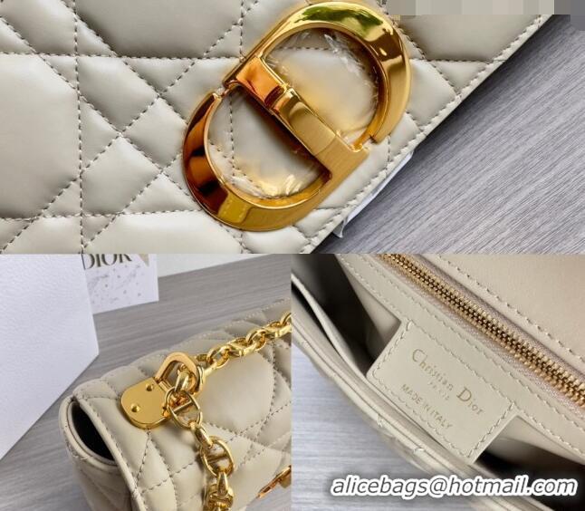 Super Quality Dior Medium Caro Chain Bag in Quilted Macrocannage Calfskin M9242 Light Beige 2023