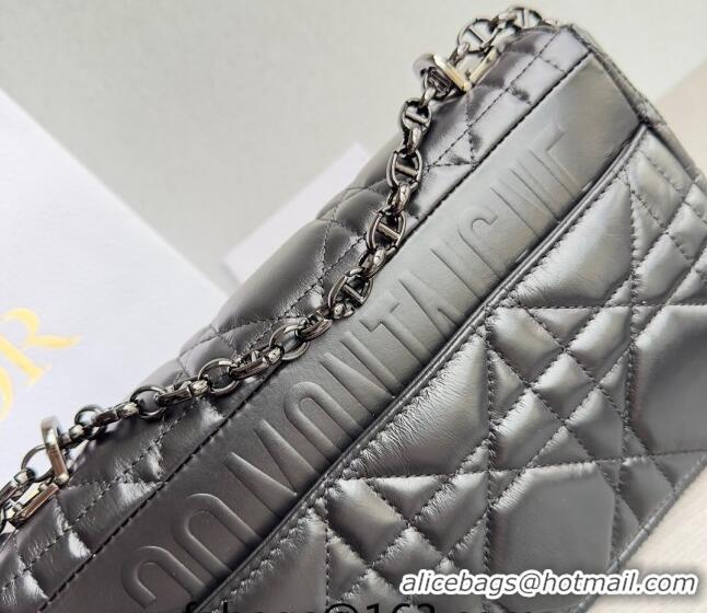 Most Popular Dior Medium Caro Chain Bag in Quilted Macrocannage Calfskin M9242 Black/Gunmetal 2023