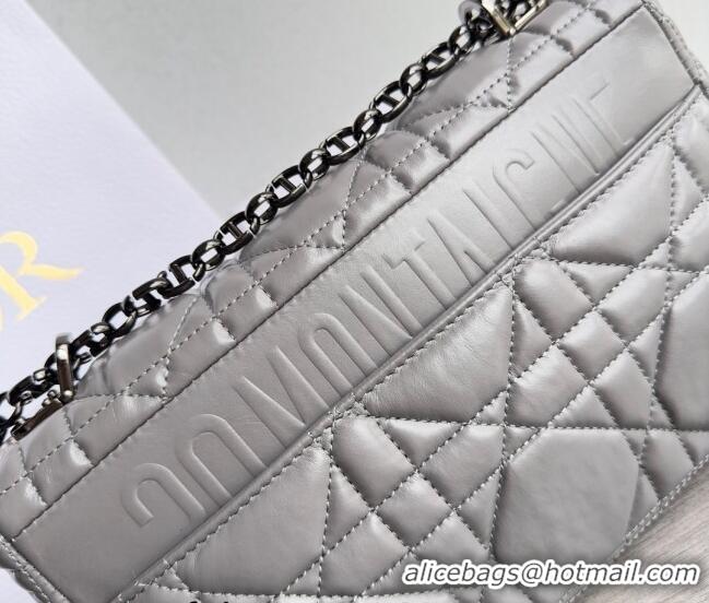 Buy Fashionable Dior Medium Caro Chain Bag in Quilted Macrocannage Calfskin M9242 Grey 2023