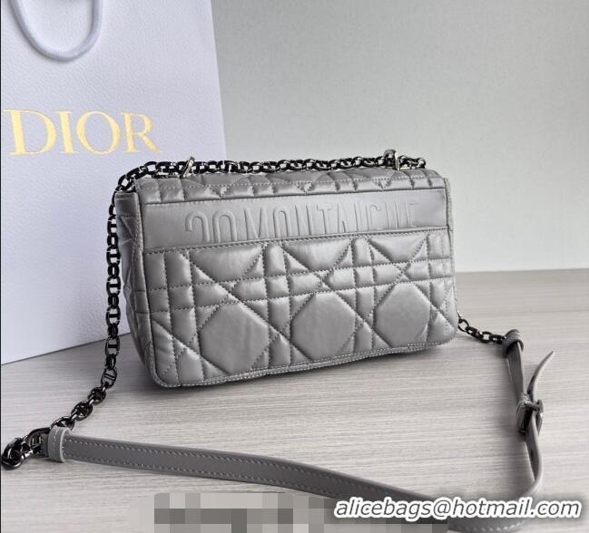 Buy Fashionable Dior Medium Caro Chain Bag in Quilted Macrocannage Calfskin M9242 Grey 2023