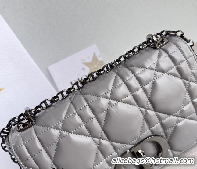 Buy Fashionable Dior Medium Caro Chain Bag in Quilted Macrocannage Calfskin M9242 Grey 2023