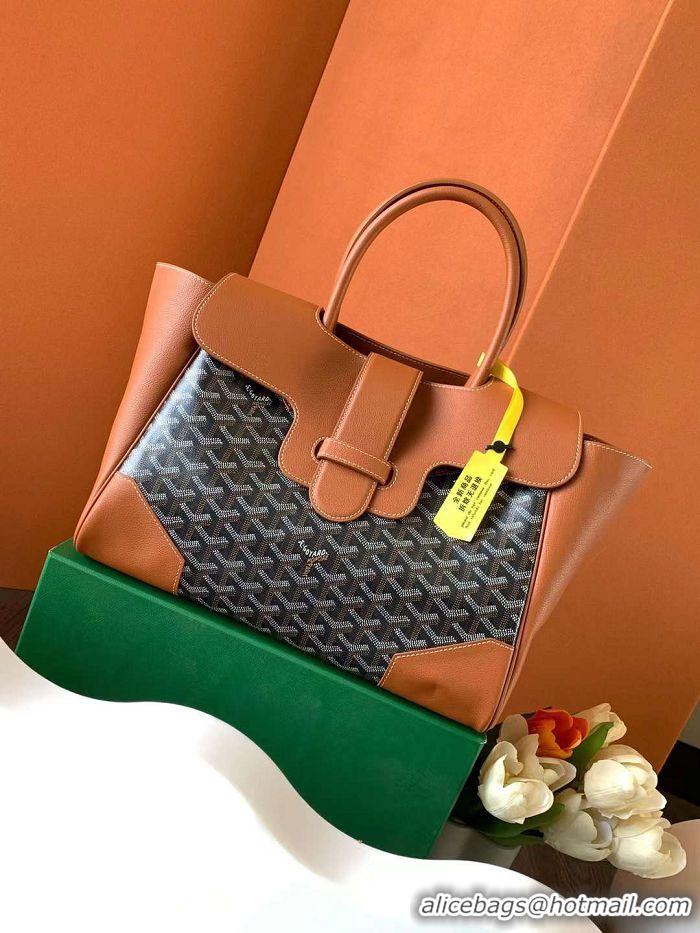 Popular Style Goyard Saigon Tote Bag GY11011 Black And Tan