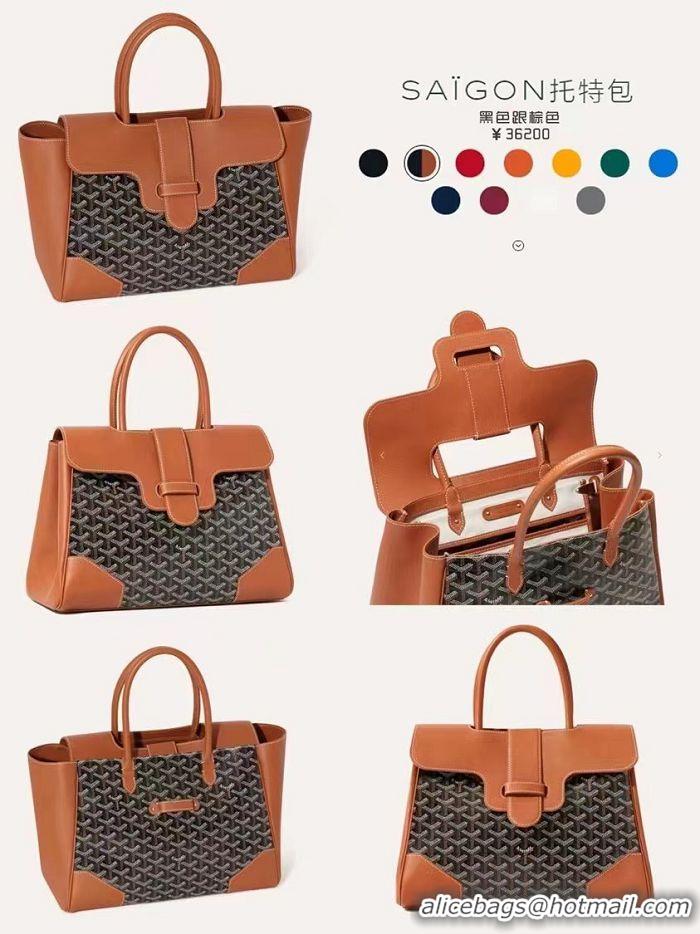 Popular Style Goyard Saigon Tote Bag GY11011 Black And Tan