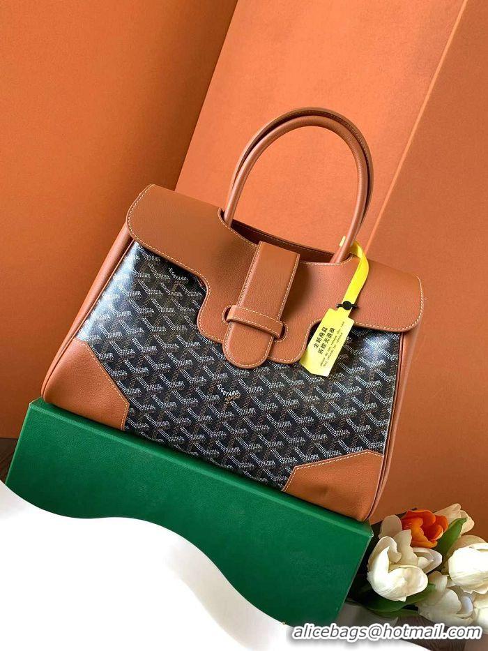 Popular Style Goyard Saigon Tote Bag GY11011 Black And Tan