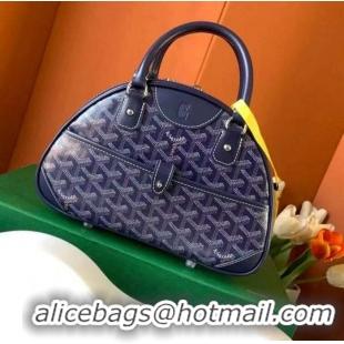 Luxury Cheap Goyard Vintage Bowling Bag Small GY8822 Navy Blue