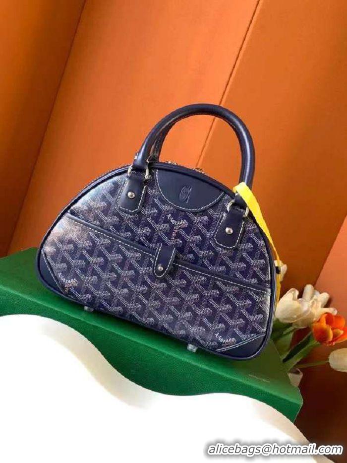 Luxury Cheap Goyard Vintage Bowling Bag Small GY8822 Navy Blue