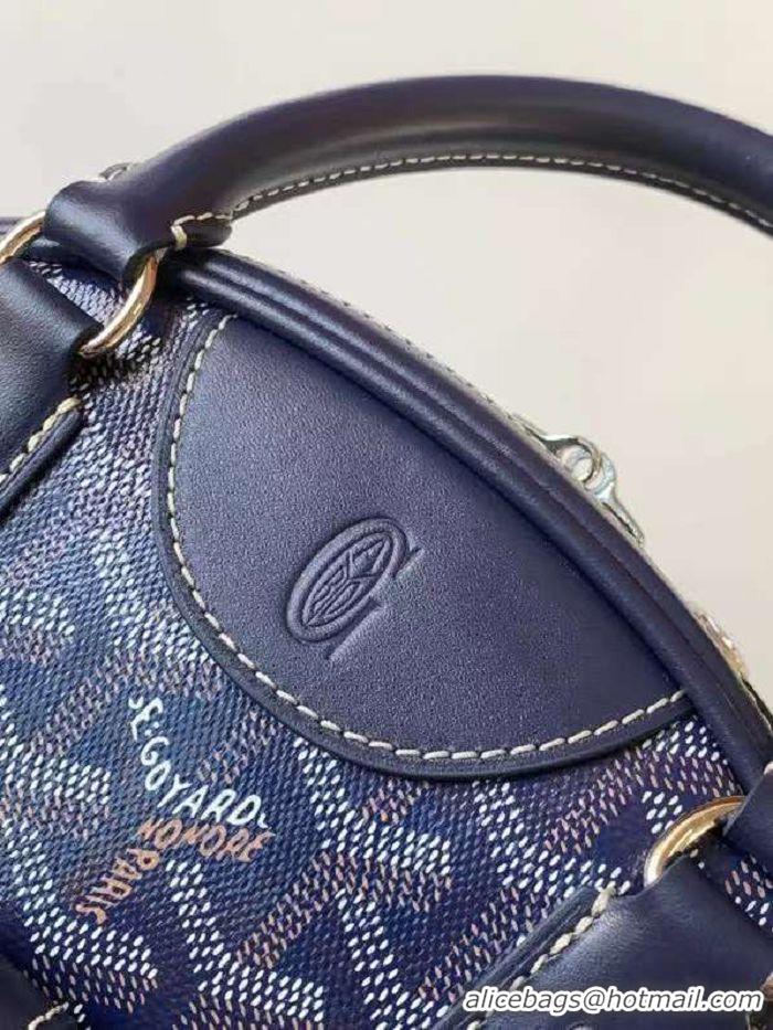 Luxury Cheap Goyard Vintage Bowling Bag Small GY8822 Navy Blue