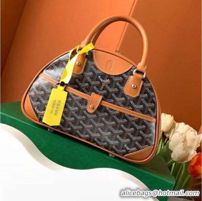 Top Design Goyard Vintage Bowling Bag Small GY8822 Black And Tan