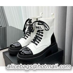 Grade Quality Chanel Ankle Boots with Strap White 91105