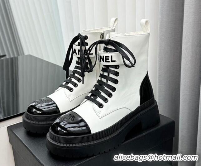 Grade Quality Chanel Ankle Boots with Strap White 91105