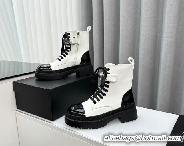 Grade Quality Chanel Ankle Boots with Strap White 91105