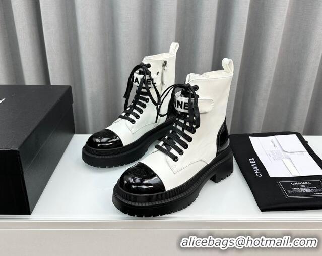 Grade Quality Chanel Ankle Boots with Strap White 91105