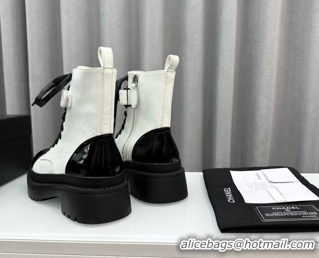 Grade Quality Chanel Ankle Boots with Strap White 91105