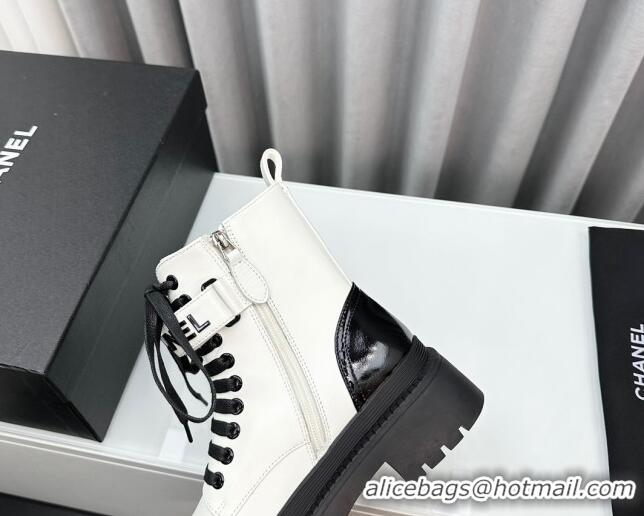 Grade Quality Chanel Ankle Boots with Strap White 91105