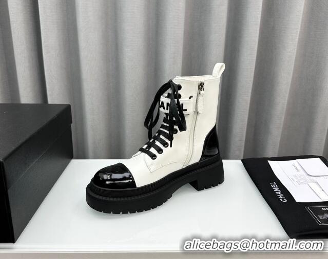 Grade Quality Chanel Ankle Boots with Strap White 91105