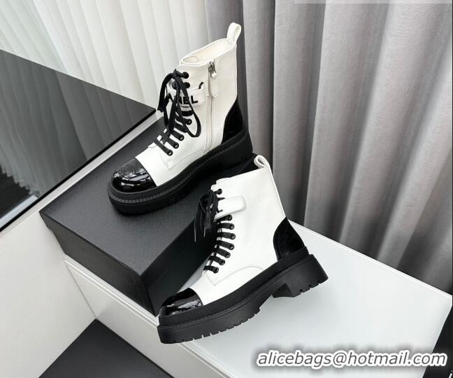 Grade Quality Chanel Ankle Boots with Strap White 91105